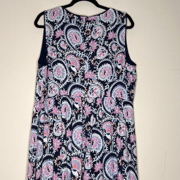 Talbots Womens Multicolor Paisley Floral Sleeveless Maxi Dress Size 16 - Picture 6 of 7